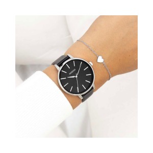 OOZOO Timepieces Ρολόι Γυναικείο Μαύρο Δερμάτινο λουράκι C11293