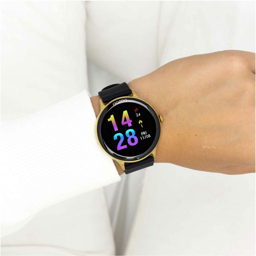 OOZOO Timepieces Smartwatch Μαύρο Καουτσούκ λουράκι Q00132