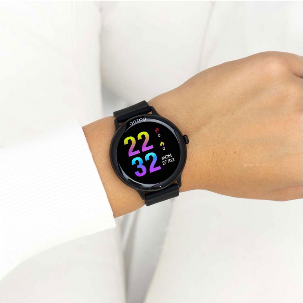 OOZOO Timepieces Smartwatch Μαύρο Καουτσούκ λουράκι Q00134