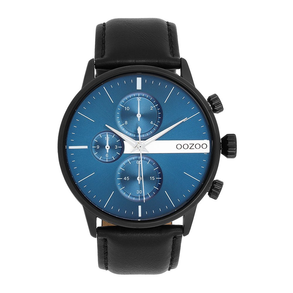 OOZOO Timepieces Ανδρικό Ρολόι Μαύρο Δερμάτινο λουράκι C11510