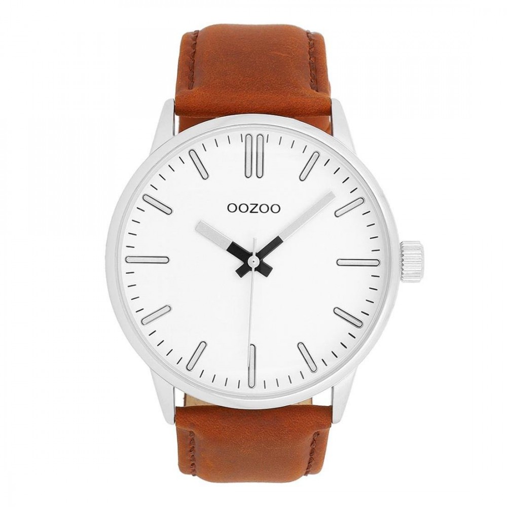 OOZOO Timepieces Ανδρικό Ρολόι Καφέ Δερμάτινο λουράκι C11513