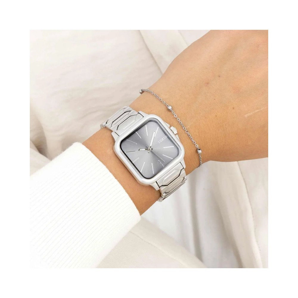 OOZOO Timepieces Ρολόι Ασημί Ανοξείδωτο Ατσάλι μπρασελέ C11602