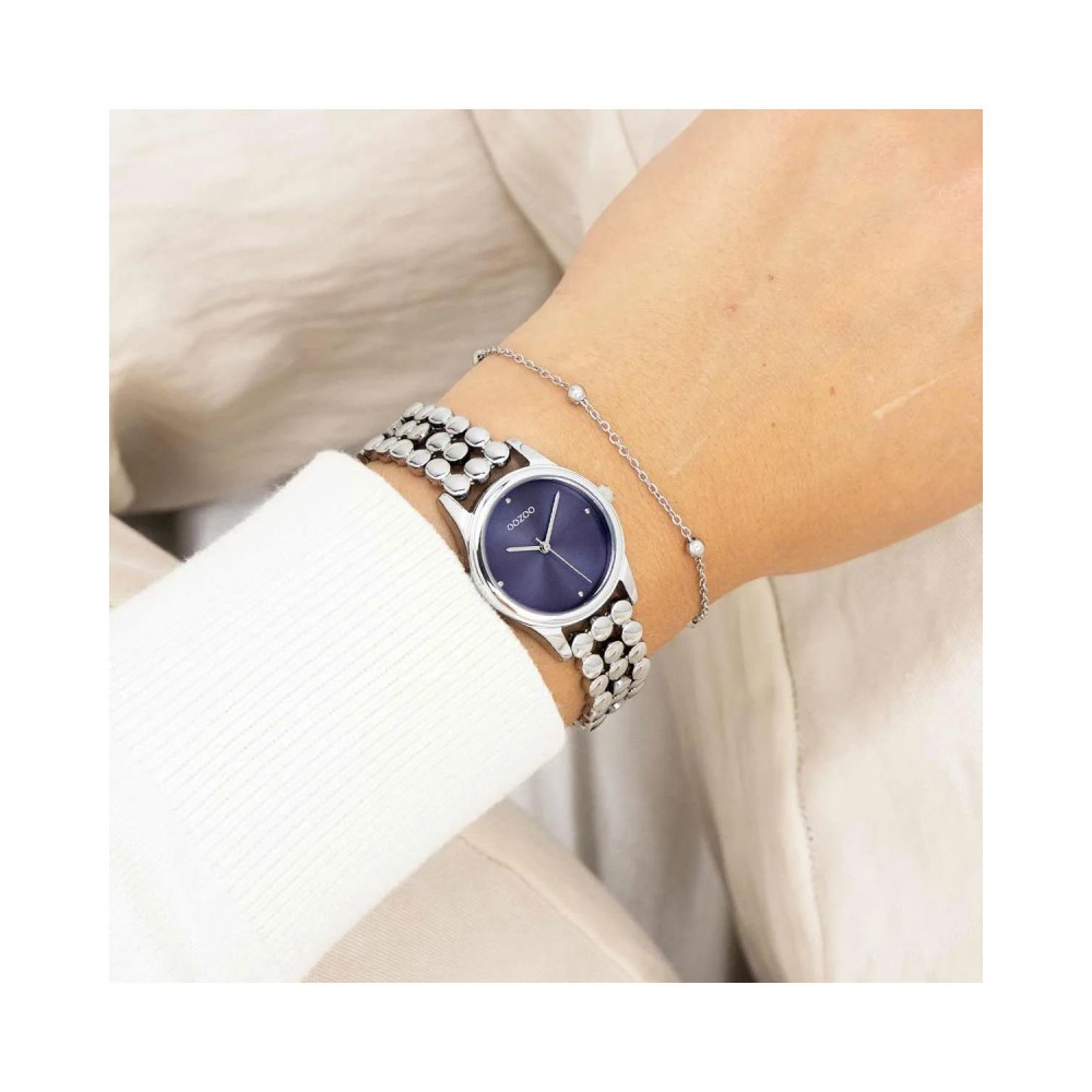 OOZOO Vintage Ρολόι Γυναικείο Ασημί Ανοξείδωτο Ατσάλι μπρασελέ C11630