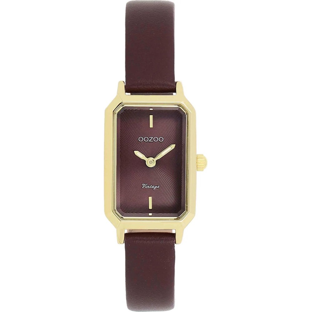 OOZOO Vintage Ρολόι Γυναικείο Μπορντό Δερμάτινο λουράκι C20421