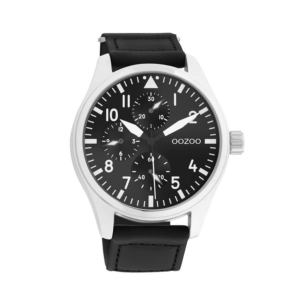 OOZOO timepieces Ρολόι Aνδρικό Mαύρο λουράκι C11009
