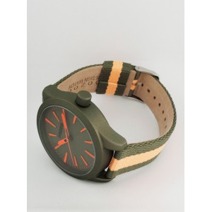 OOZOO timepieces green / orange fabric strap C6727