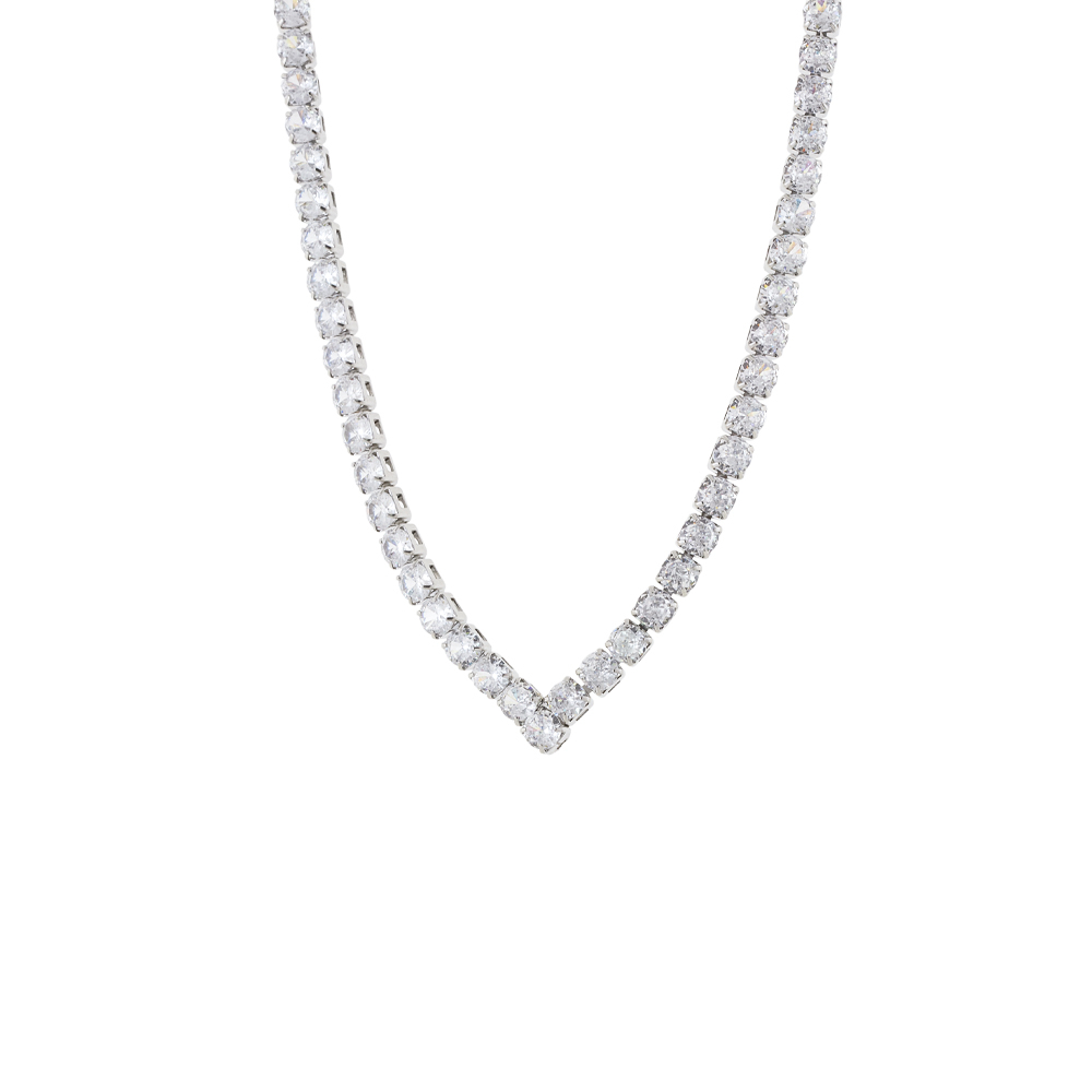 OXETTE Κολιέ ριβιέρα V μεταλλικό 01X03-00301