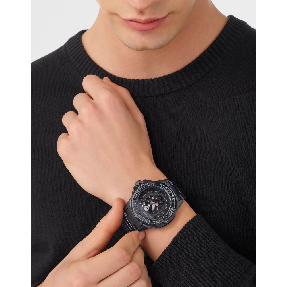 PHILIPP PLEIN The Skull Ρολόι Μαύρο Μπρασελέ Ανοξείδωτο Ατσάλι PWAAA3025