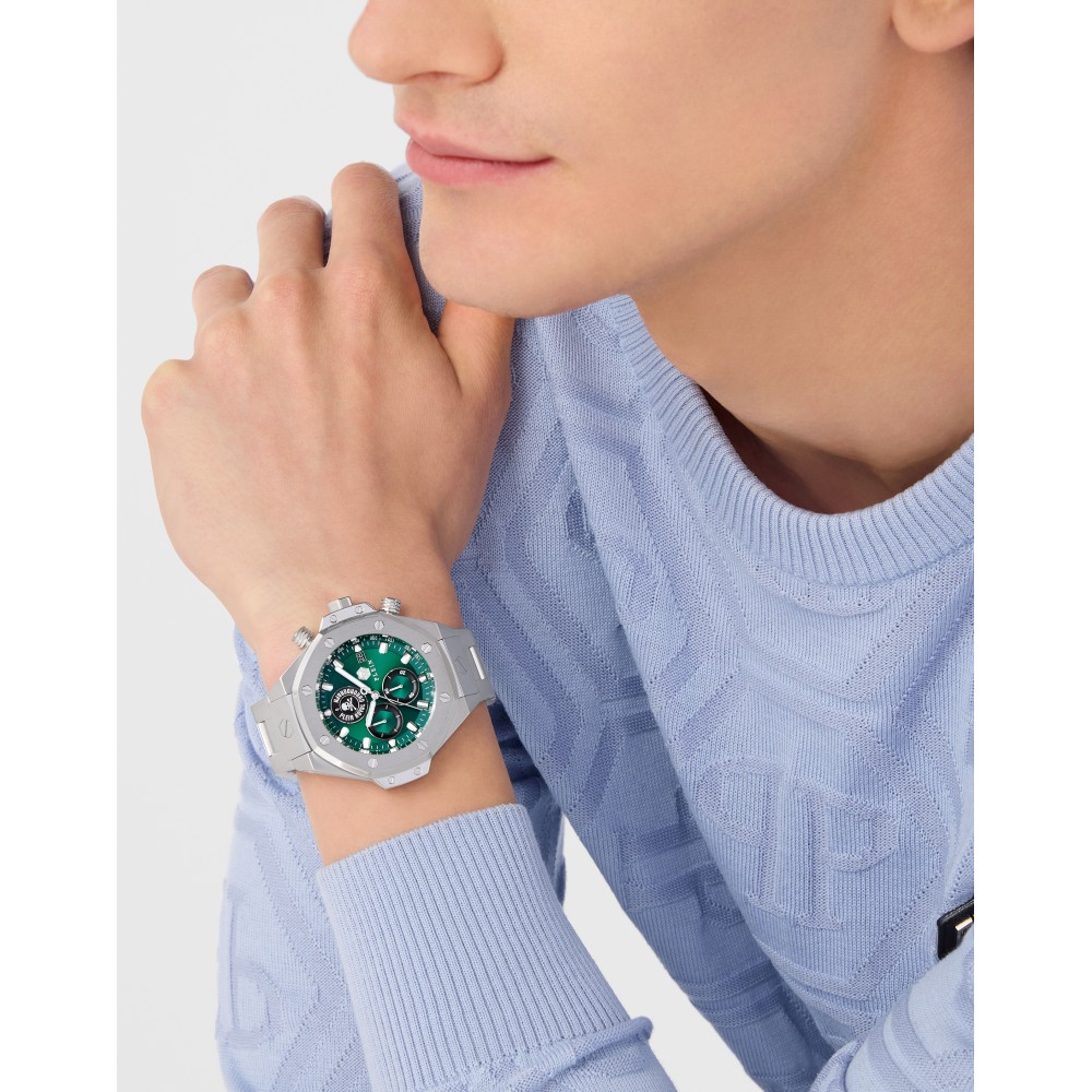 PHILIPP PLEIN CHRONO ROYAL Ρολόι Aσημί Ανοξείδωτο Ατσάλι PWLFA0425