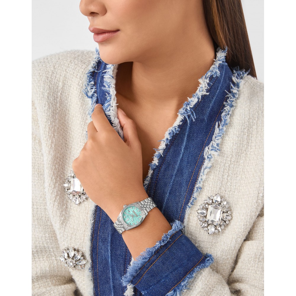 PHILIPP PLEIN DATE SUPERLATIVE LADY Ρολόι Ασημί Ανοξείδωτο Ατσάλι μπρασελέ PWNFA0225