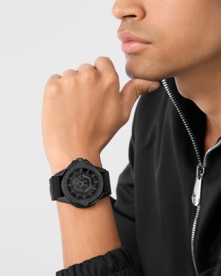 PHILIPP PLEIN MAJESTY 45MM Ρολόι Μαύρο Καουτσούκ λουράκι PWBHA0326