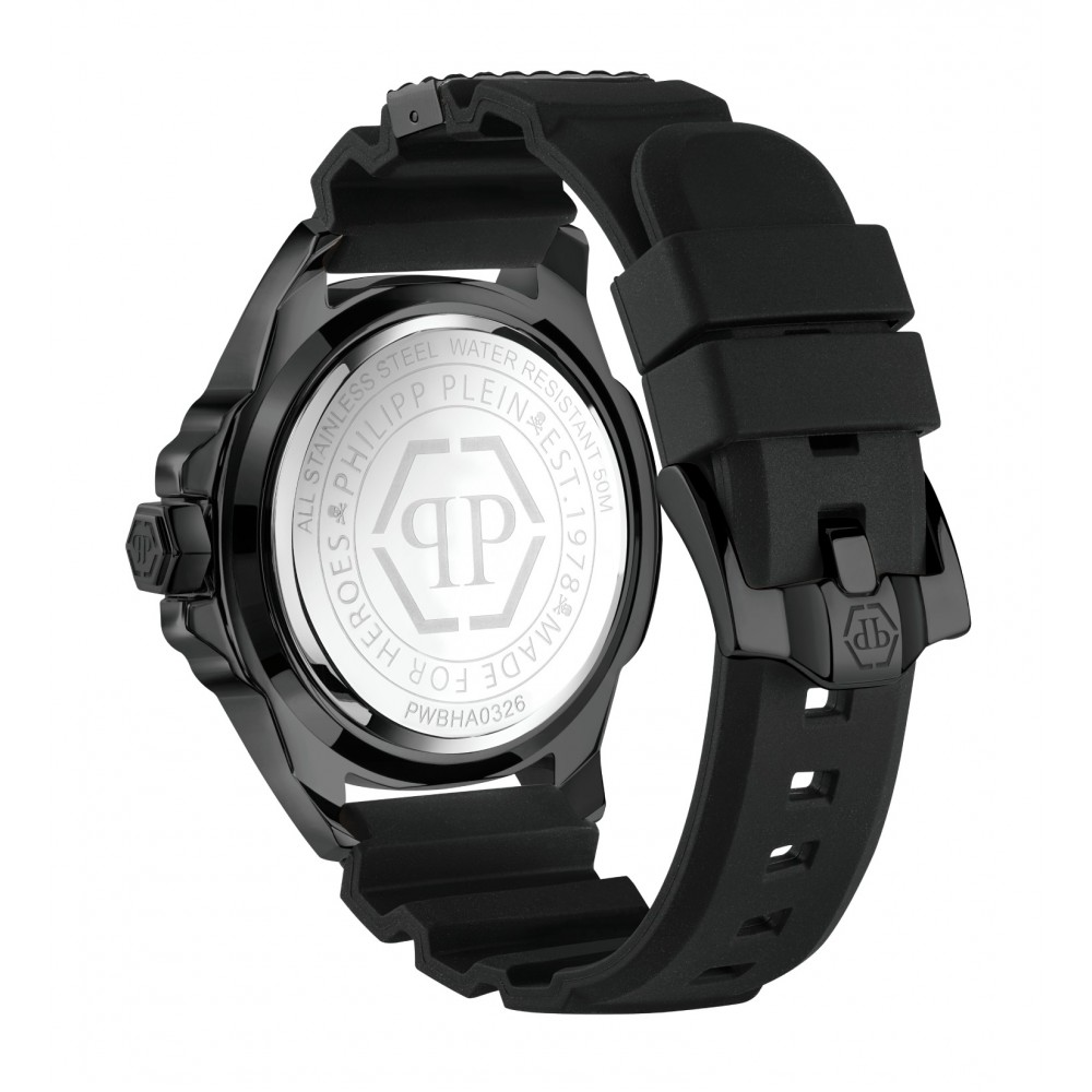 PHILIPP PLEIN MAJESTY 45MM Ρολόι Μαύρο Καουτσούκ λουράκι PWBHA0326