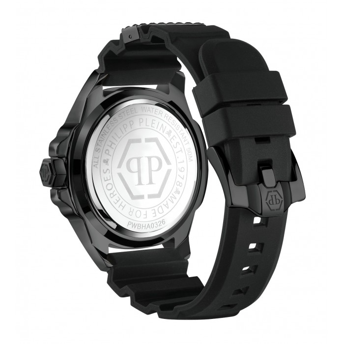 PHILIPP PLEIN MAJESTY 45MM Ρολόι Μαύρο Καουτσούκ λουράκι PWBHA0326