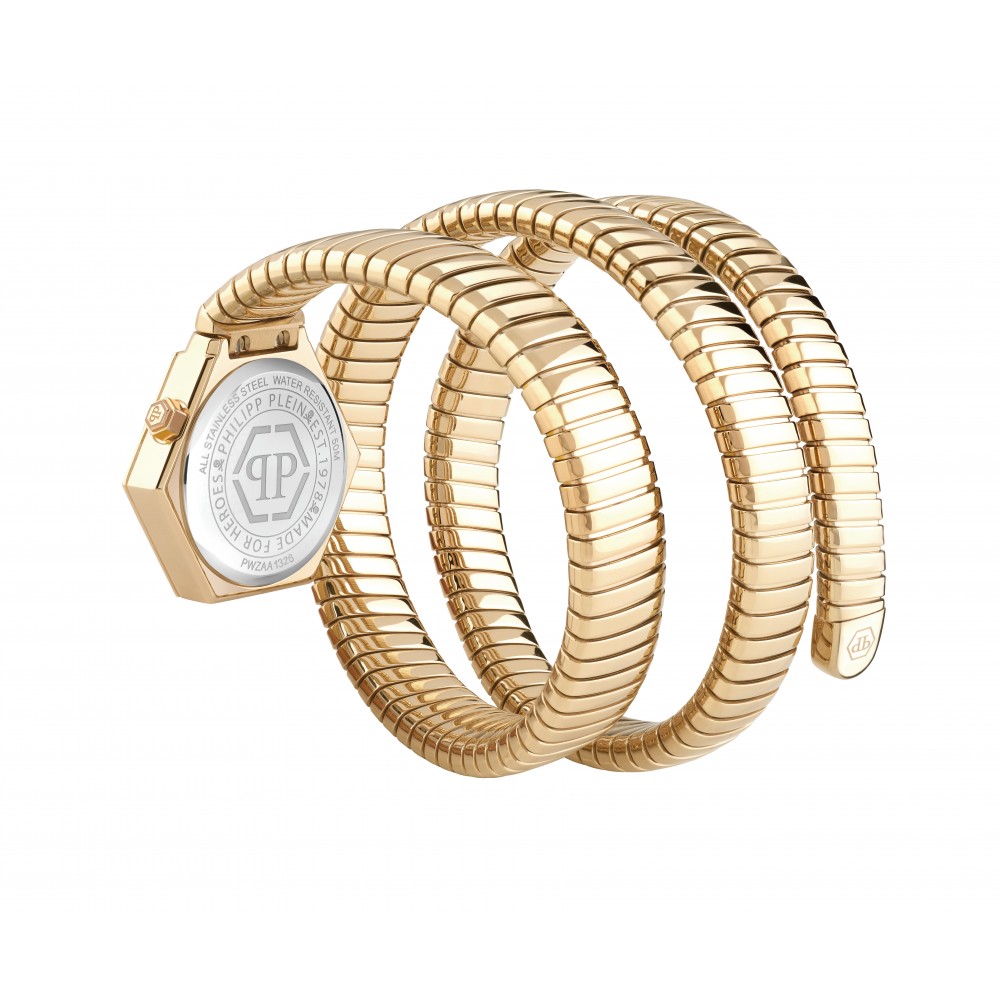 PHILIPP PLEIN SNAKE HEXAGON 24MM Ρολόι Χρυσό Ανοξείδωτο Ατσάλι μπρασελέ PWZAA1326