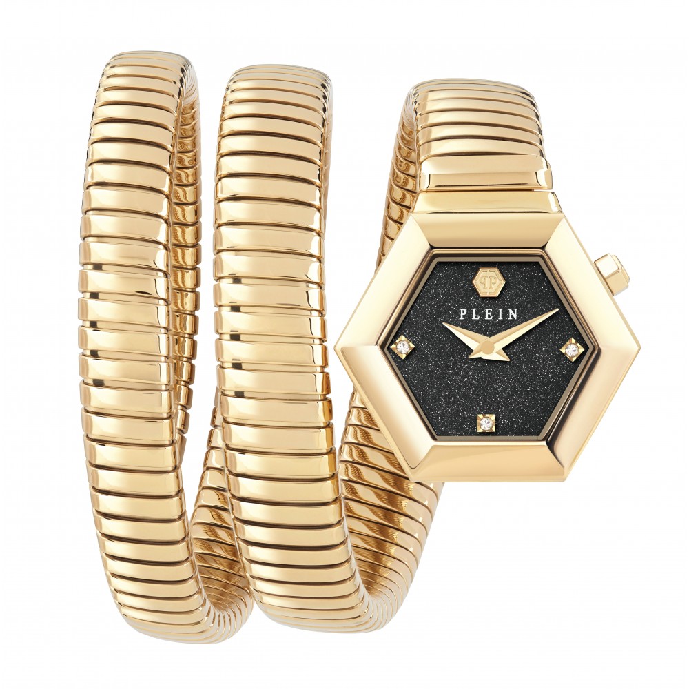 PHILIPP PLEIN SNAKE HEXAGON 24MM Ρολόι Χρυσό Ανοξείδωτο Ατσάλι μπρασελέ PWZAA1326