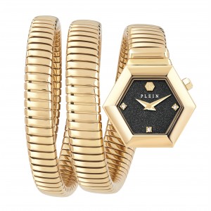 PHILIPP PLEIN SNAKE HEXAGON 24MM Ρολόι Χρυσό Ανοξείδωτο Ατσάλι μπρασελέ PWZAA1326