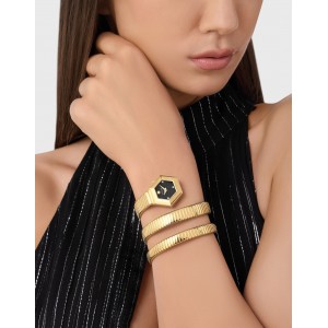 PHILIPP PLEIN SNAKE HEXAGON 24MM Ρολόι Χρυσό Ανοξείδωτο Ατσάλι μπρασελέ PWZAA1326