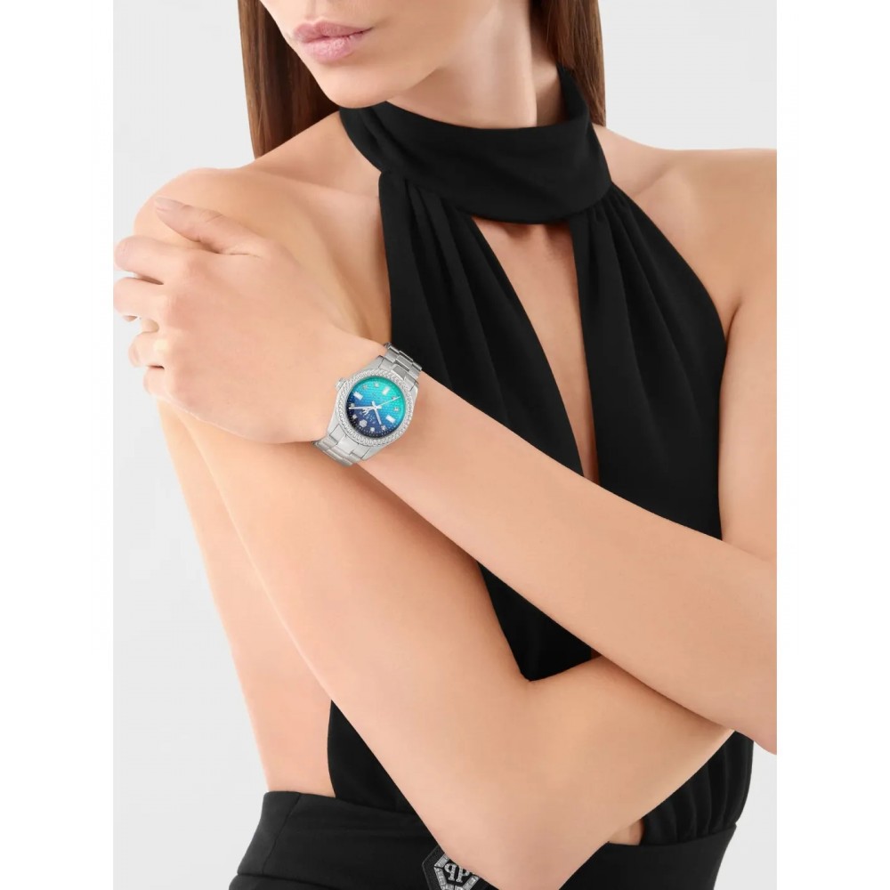 PHILIPP PLEIN Queen Supreme Crystals Ρολόι Ασημί Ανοξείδωτο Ατσάλι μπρασελέ PW7FA0626