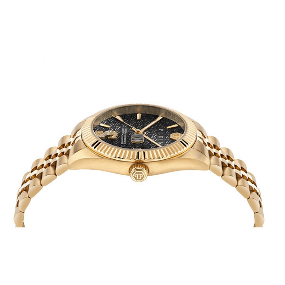 PHILIPP PLEIN DATE SUPERLATIVE Ρολόι Χρυσό Ανοξείδωτο Ατσάλι μπρασελέ PWMFA1025