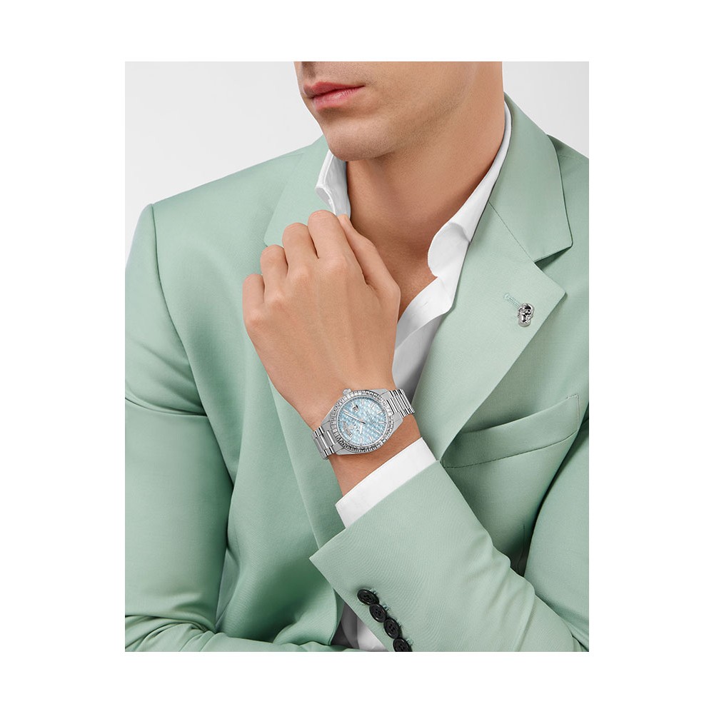 PHILIPP PLEIN Date Superlative Crystals Ρολόι Ασημί Ανοξείδωτο Ατσάλι μπρασελέ PWPNA0524