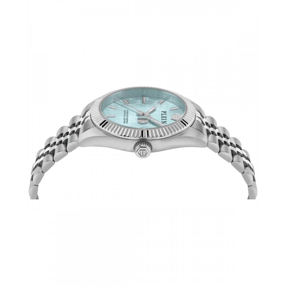 PHILIPP PLEIN Date Superlative Monogram Ρολόι Ασημί Ανοξείδωτο Ατσάλι μπρασελέ PWYFA0726