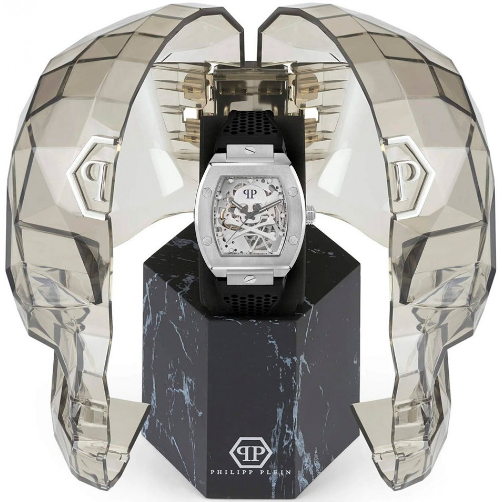 PHILIPP PLEIN The $keleton Ρολόι Μαύρο Καουτσούκ Λουράκι PWBAA2123