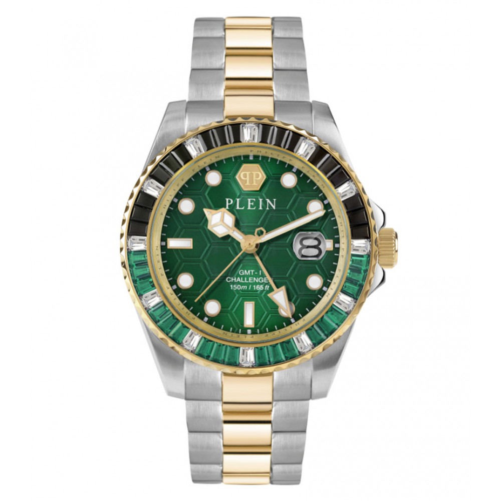 PHILIPP PLEIN GMT-I Challenger Baguettes Ρολόι Δίχρωμο Ανοξείδωτο Ατσάλι PWPZA0224