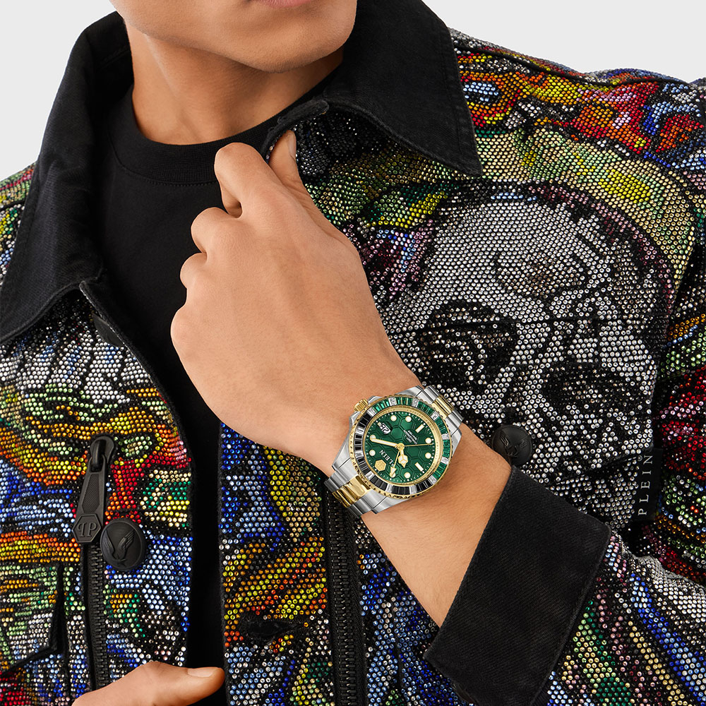 PHILIPP PLEIN GMT-I Challenger Baguettes Ρολόι Δίχρωμο Ανοξείδωτο Ατσάλι PWPZA0224