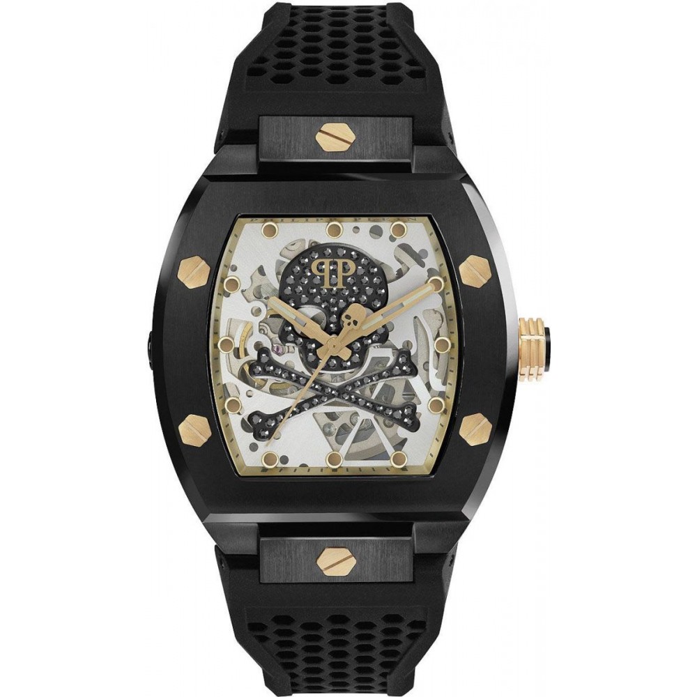 PHILIPP PLEIN The $keleton Caviar Ρολόι Μαύρο Καουτσούκ Λουράκι PWBAA0521