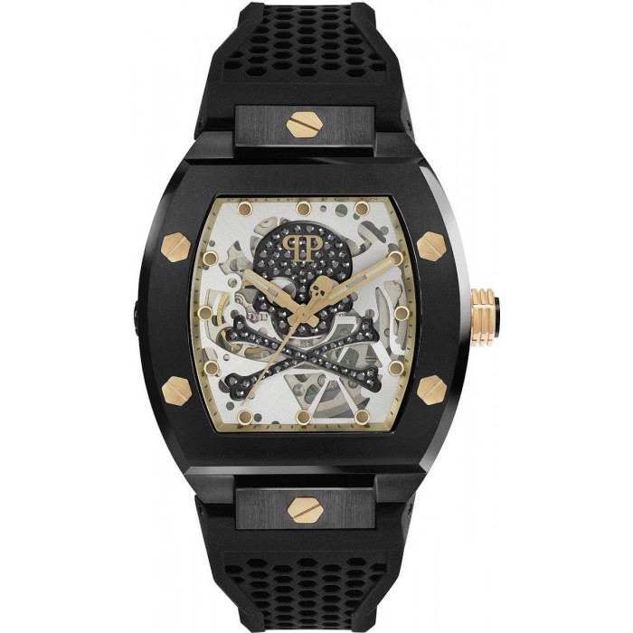 PHILIPP PLEIN The $keleton Caviar Ρολόι Μαύρο Καουτσούκ Λουράκι PWBAA0521