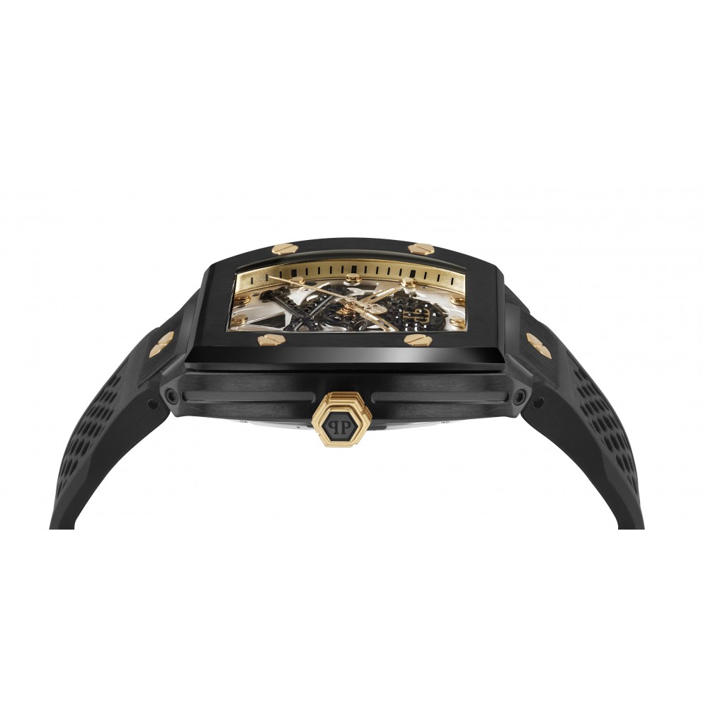 PHILIPP PLEIN The $keleton Caviar Ρολόι Μαύρο Καουτσούκ Λουράκι PWBAA0521