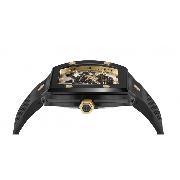 PHILIPP PLEIN The $keleton Caviar Ρολόι Μαύρο Καουτσούκ Λουράκι PWBAA0521