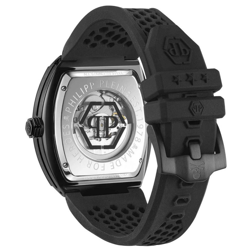 PHILIPP PLEIN The $keleton Rainbow Crystals Ρολόι Μαύρο Καουτσούκ Λουράκι PWBAA0621