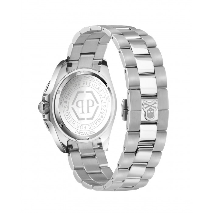PHILIPP PLEIN The Skull Diver Ρολόι Ασημί Ανοξείδωτο Ατσάλι μπρασελέ PWOAA0522