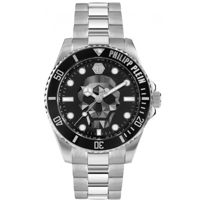 PHILIPP PLEIN The Skull Diver Ρολόι Ασημί Ανοξείδωτο Ατσάλι μπρασελέ PWOAA0522