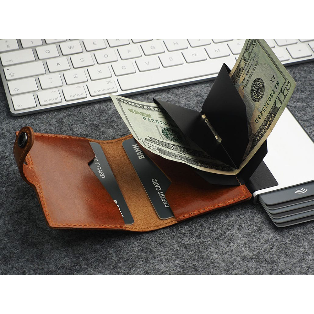 PULARYS RFID VIKING Card Holder Καφέ Ταμπά δέρμα 167214106