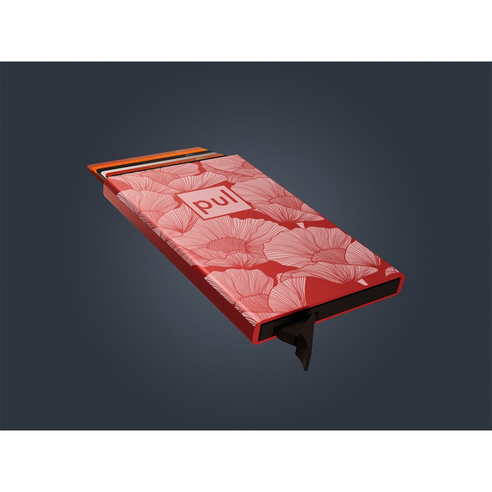 PULARYS RFID Zen Poopies Card Holder Κόκκινο αλουμινίου 190910811