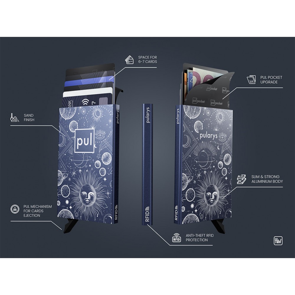 PULARYS RFID Zen STARDUST Card Holder Μπλε αλουμινίου 191110804