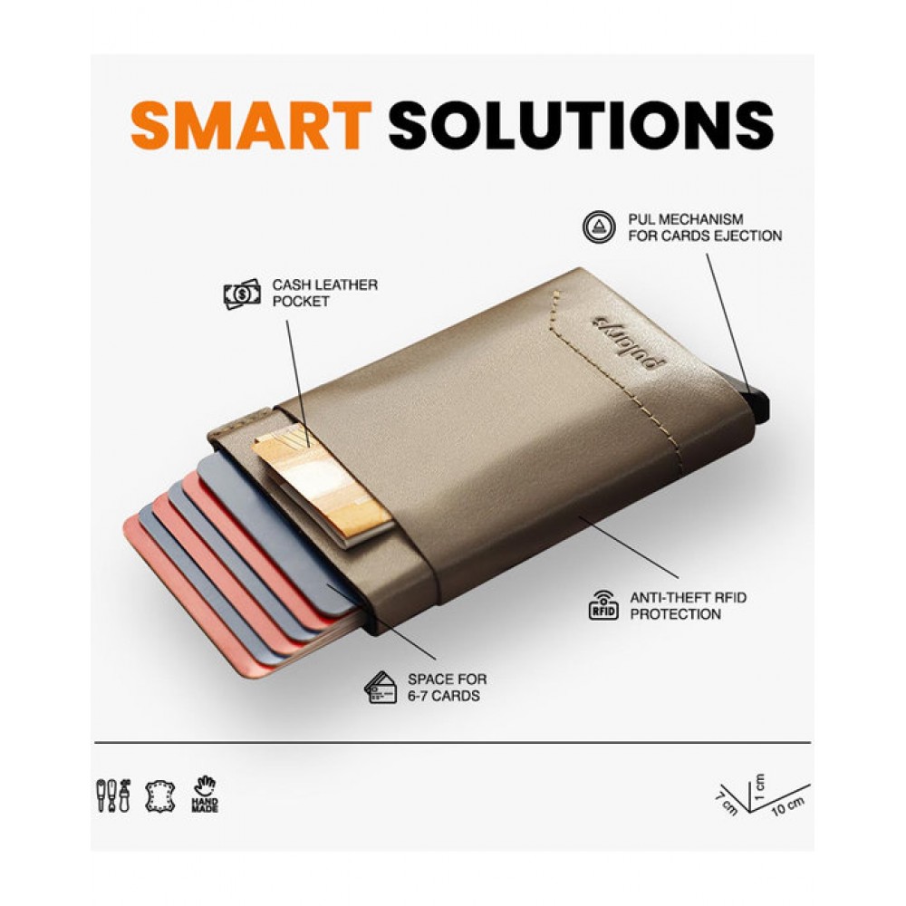 PULARYS RFID GOBI Card Holder Ανοιχτό Καφέ δέρμα 172413134