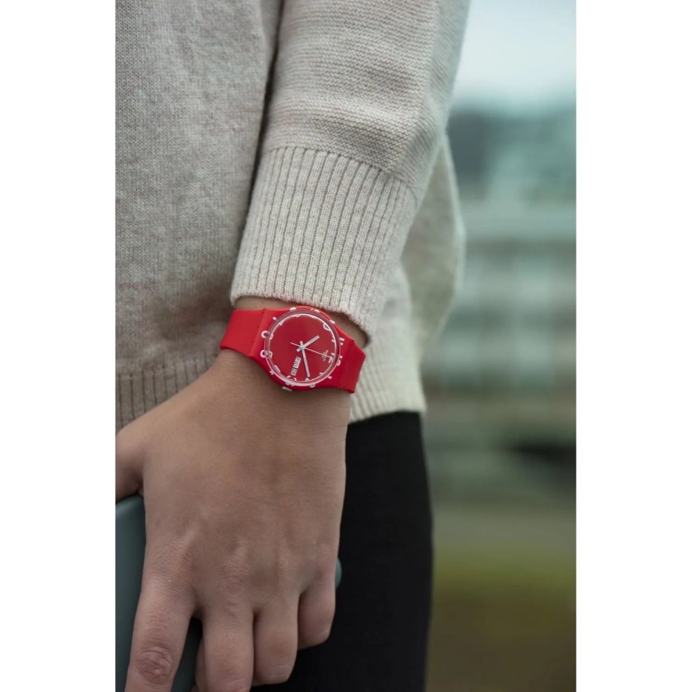 SWATCH OVER RED Unisex Ρολόι Κόκκινο Λουράκι Σιλικόνης GR713