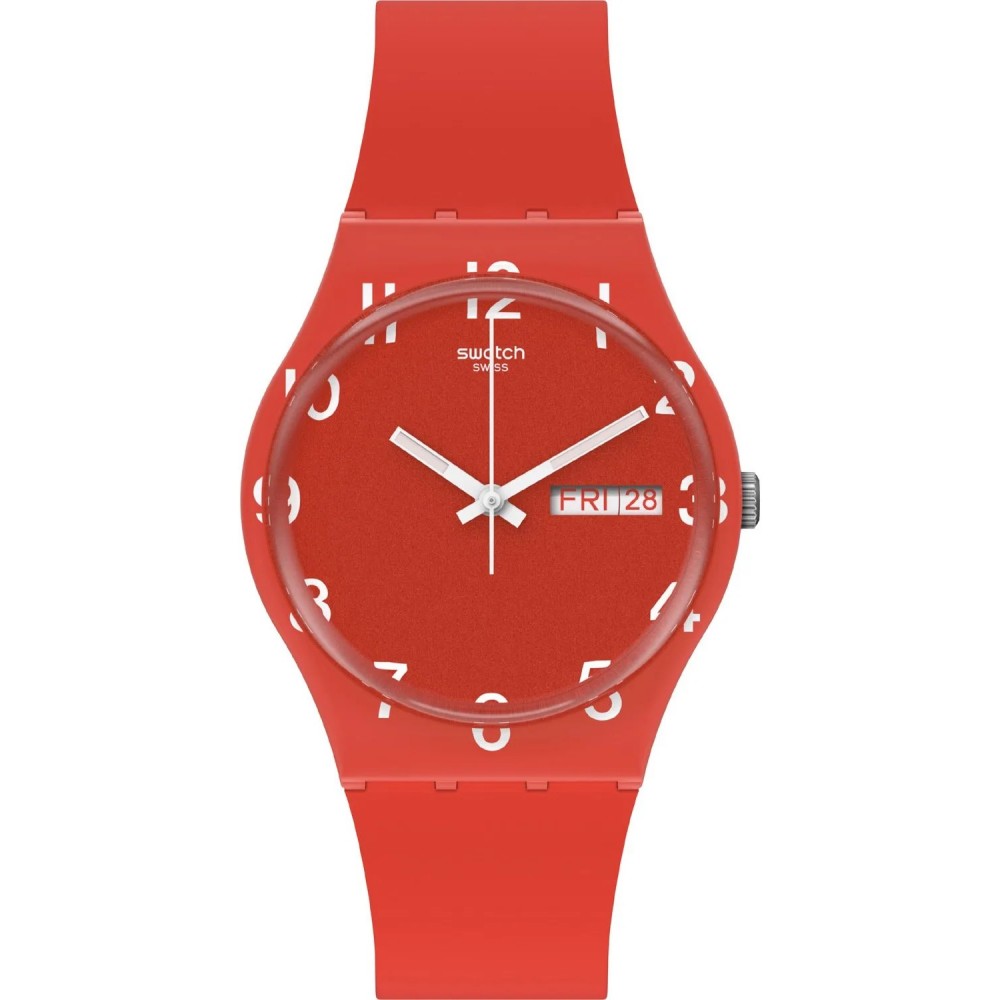 SWATCH OVER RED Unisex Ρολόι Κόκκινο Λουράκι Σιλικόνης GR713