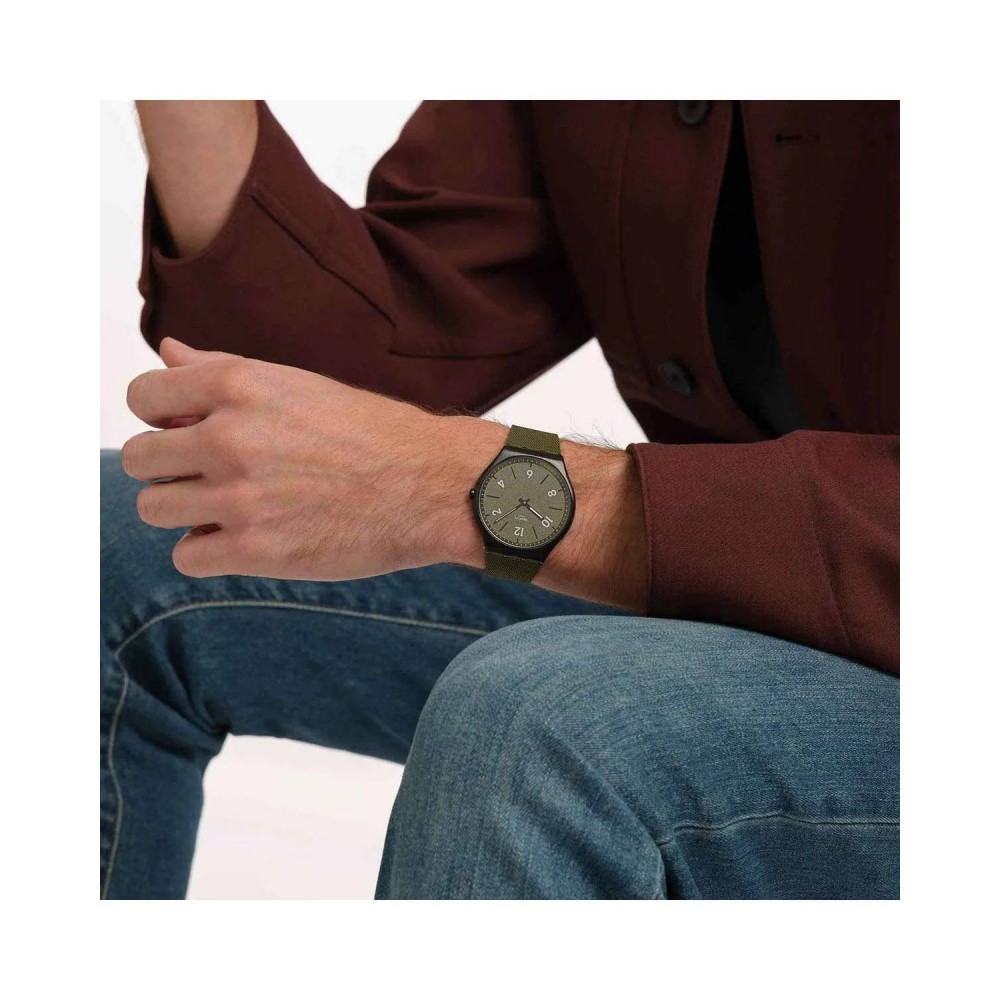 SWATCH HINT OF PINE Unisex Ρολόι Χακί Υφασμάτινο Λουράκι SS07B115 SWATCH HINT OF PINE Unisex Ρολόι Χακί Υφασμάτινο Λουράκι SS07B115