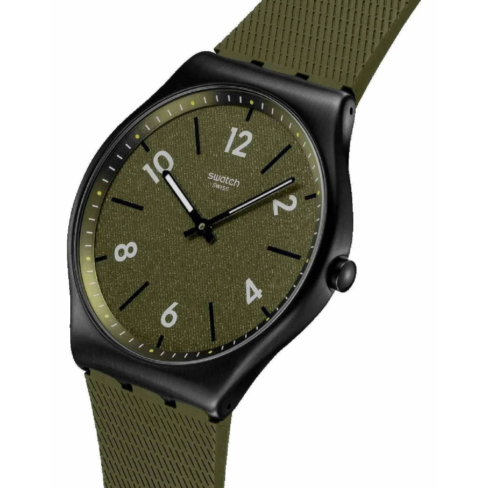 SWATCH HINT OF PINE Unisex Ρολόι Χακί Υφασμάτινο Λουράκι SS07B115 SWATCH HINT OF PINE Unisex Ρολόι Χακί Υφασμάτινο Λουράκι SS07B115