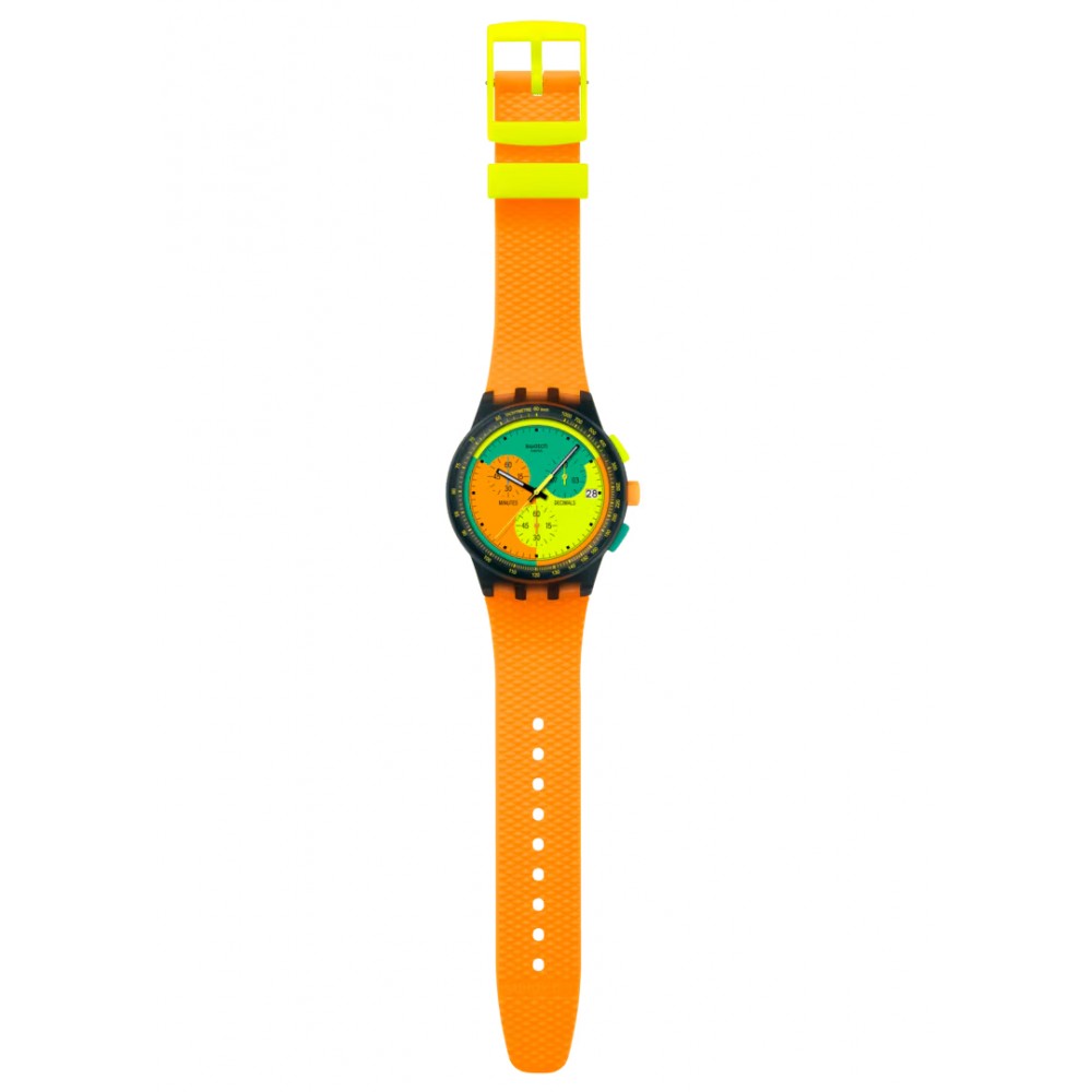 SWATCH NEON SIGNAL FLAG CHRONO Unisex Ρολόι Πορτοκαλί Λουράκι Σιλικόνης SUSB422 SWATCH NEON SIGNAL FLAG CHRONO Unisex Ρολόι Πορτοκαλί Λουράκι Σιλικόνης SUSB422