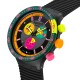 SWATCH NEON SEPPIA Ρολόι Unisex Μαύρο Λουράκι Σιλικόνης SB02B104