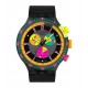 SWATCH NEON SEPPIA Ρολόι Unisex Μαύρο Λουράκι Σιλικόνης SB02B104