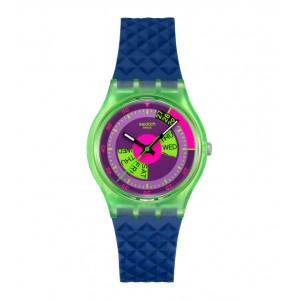 SWATCH NEON SKYCHART Unisex Ρολόι Μπλε Λουράκι Σιλικόνης SO28G704