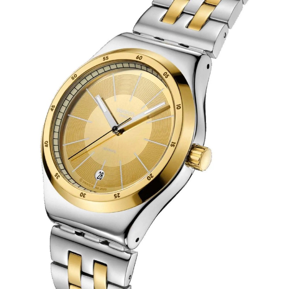  SWATCH GOLDCLOAK MECHANISM Automatic Ρολόι  Δίχρωμο Ανοξείδωτο Ατσάλι μπρασελέ YIS437G
