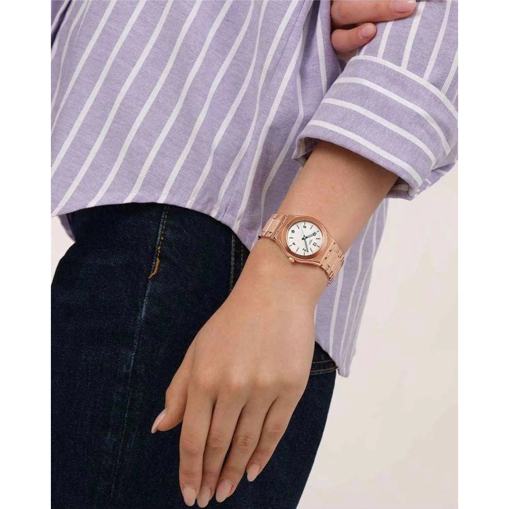 SWATCH ESSENCE OF ROSE Ρολόι Γυναικείο Ροζ Επίχρυσωμένο Ανοξείδωτο Ατσάλι μπρασελε YLG414G