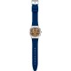 SWATCH SIDEREAL GLOW Χρονογράφος Ρολόι Μπλε Σιλικ΄ονης λουράκι YVS534